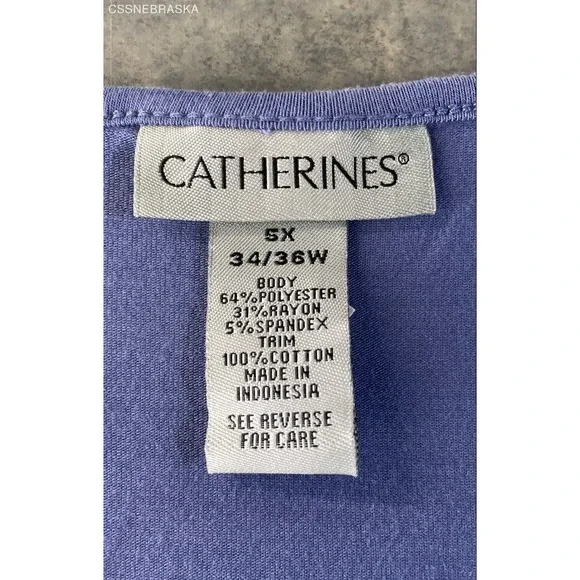 Catherines Blue Women's Tunic Top - Size 5X - Picture 10 of 10